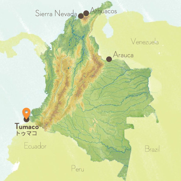 コロンビア トゥマコの地図
